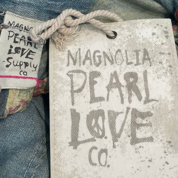 NWT Magnolia Pearl Sea Dragon Applique Miners Denims Faded Indigo Patches OS - Picture 15 of 16